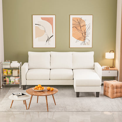 Furmax 70" Convertible Sectional Sofa Couch 3-Seat L-Shaped Small Sofa Couch with Reversible Chaise for Small Living Room, Apartment and Small Space