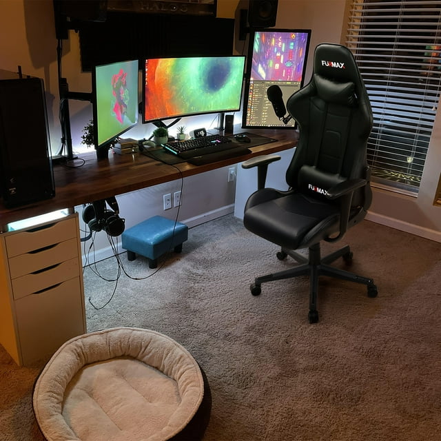Furmax High-Back Gaming Office Chair Ergonomic Racing Style Adjustable Height Executive Computer Chair with Adjustable Headrest and Lumbar Pillow