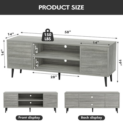 Furmax Mid-Century 2-Door TV Stand for TVs up to 65",