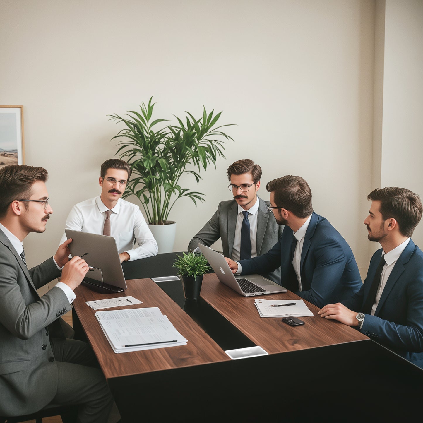 Furmax 8FT Conference Table for 10 People, 94.49L x 47.24W x 29.92H Inches Large Meeting Table with Cable Grommets, Modern Seminar Boardroom Table for Office Conference Room, Brown
