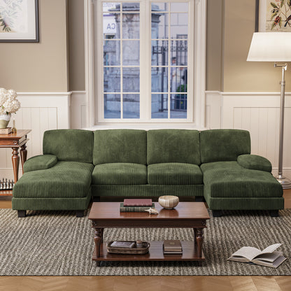 Furmax U Shaped Sectional Sofa Couch with Double Chaise for Apartments