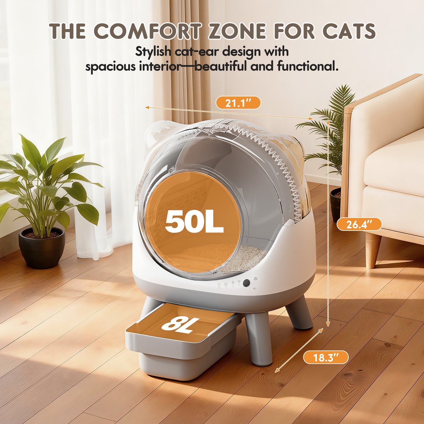 Furmax Automatic Self-Cleaning Cat Litter Box, Smart APP Control & Hands-Free Operation for Multiple Cats, All-Inclusive Bundle with Mat & Waste Bags