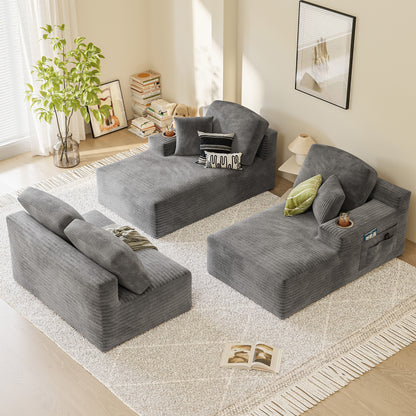 Furmax U-Shaped Structure 141" Boneless Modular Sectional Sofa Cloud-Like Softness No Assembly Effort Needed with Plush Deep Seating for Living Room Bedroom Decor