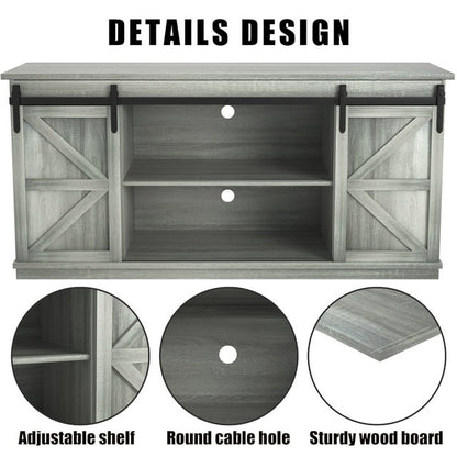 Furmax Modern Farmhouse Barn Door TV Stand for TVs up to 65"