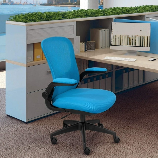 Furmax Office Chair Mesh Desk Chair with Adjustable Arms Ergonomic Computer Chair Rolling Chair with Back and Lumbar Support