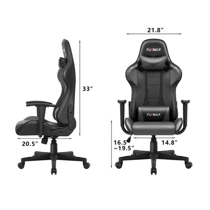 Furmax High-Back Gaming Office Chair Ergonomic Racing Style Adjustable Height Executive Computer Chair with Adjustable Headrest and Lumbar Pillow