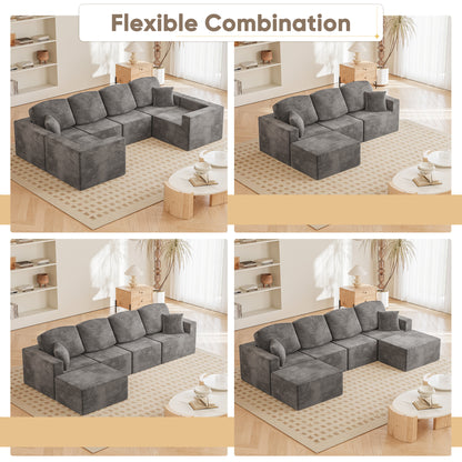 Furmax Modular Sectional Sofa – Tool-Free Assembly Multi-Seat Sofa Set for Living Room, Boneless Design Furniture