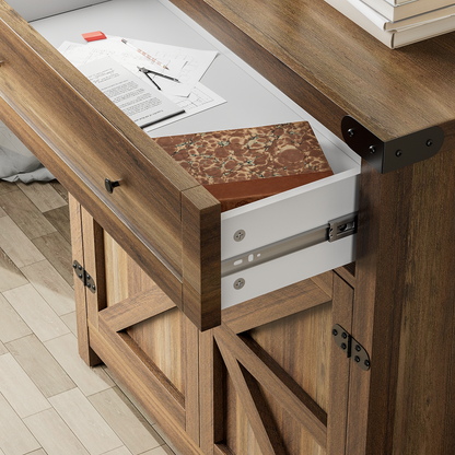 Furmax Modern Farmhouse Storage Cabinet, Wood Kitchen Buffet Sideboard with Drawer and Shelf