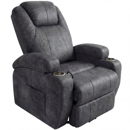 Furmax 360° Massage Swivel Rocker Recliner Single Manual Reclining Chair Sofa Modern Small Recliner Chair for Living Room,Nursery