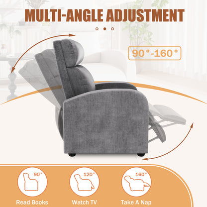 Furmax Recliner Chair Pu Leather Single Sofa Home Theater Recliners with Lumbar Support for Living Room