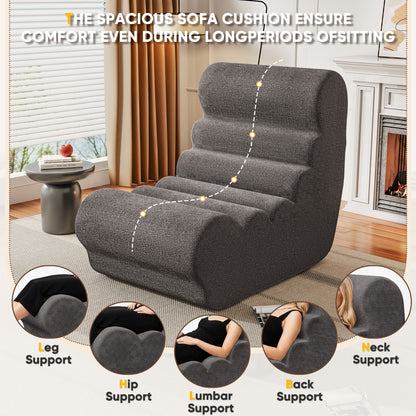 Furmax Modern Tufted Upholstered Sofa, High-Density Sponge Filled Comfortable Couch, Suitable for Living Room, Bedroom and Apartment