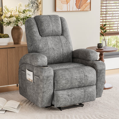Furmax Power Lift Leathaire Fabric Recliner Chair Massage Recliner Sofa for Bedroom