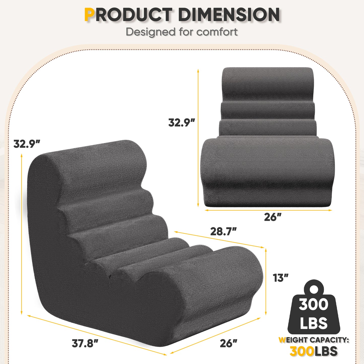 Furmax Modern Tufted Upholstered Sofa, High-Density Sponge Filled Comfortable Couch, Suitable for Living Room, Bedroom and Apartment