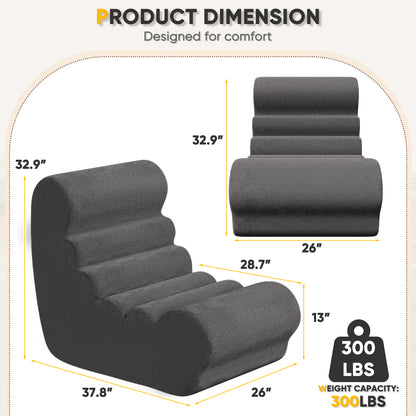 Furmax Modern Tufted Upholstered Sofa, High-Density Sponge Filled Comfortable Couch, Suitable for Living Room, Bedroom and Apartment