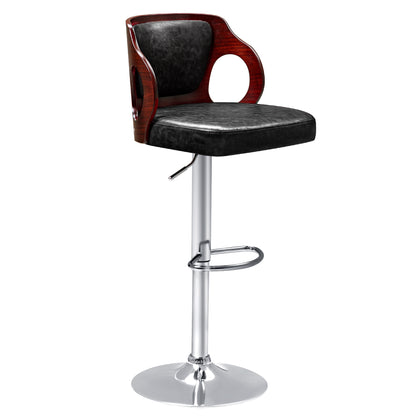 Furmax Bar stools PU Leather Modern Double Material Armless Chairs with Footrest Adjustable Barstool with Back for Kitchen Living Room Pub
