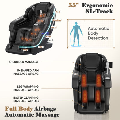 Furmax 2025 Full Body Massage Chair Zero Gravity Chair with SL-Track Shiatsu Massage Recliner with Body Scan AI Control & Heating