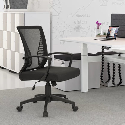 Furmax Manager's Chair with Swivel & Lumbar Support, 265 lb. Capacity, Black