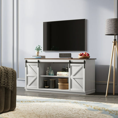 Furmax Modern Farmhouse Barn Door TV Stand for TVs up to 65"