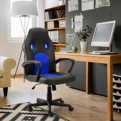Furmax Faux Leather Gaming Chair Mid-Back Video Game Chair with Lumbar Support