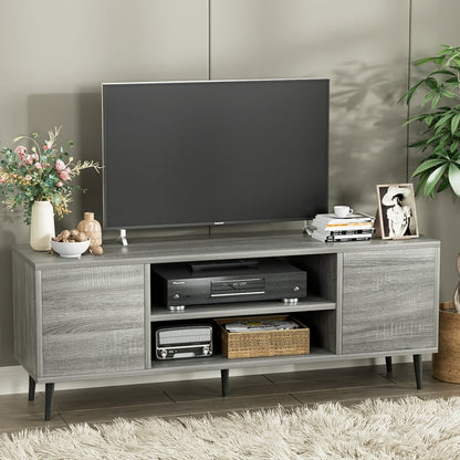 Furmax Mid-Century 2-Door TV Stand for TVs up to 65",