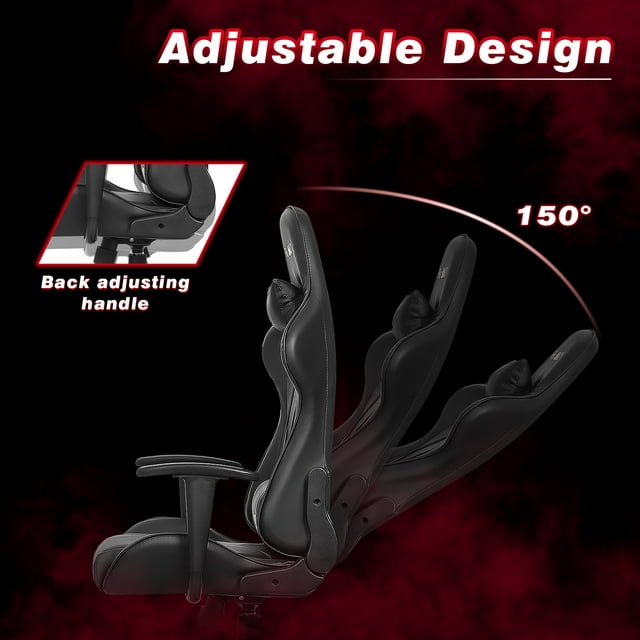 Furmax High-Back Gaming Office Chair Ergonomic Racing Style Adjustable Height Executive Computer Chair with Adjustable Headrest and Lumbar Pillow