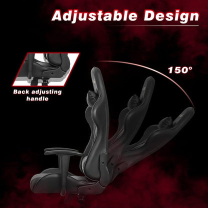 Furmax High-Back Gaming Office Chair Ergonomic Racing Style Adjustable Height Executive Computer Chair with Adjustable Headrest and Lumbar Pillow
