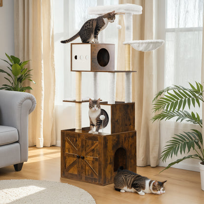 FURMAX Cat Tree for All Indoor Cats Large Cat Tower Condo with Sisal Scratching Post