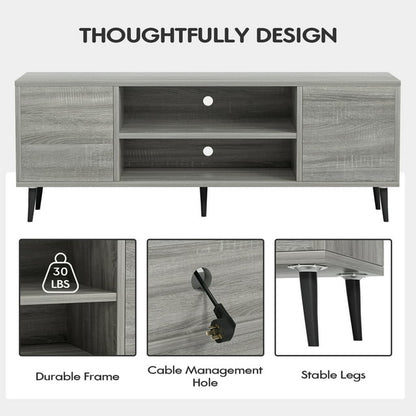 Furmax Mid-Century 2-Door TV Stand for TVs up to 65",