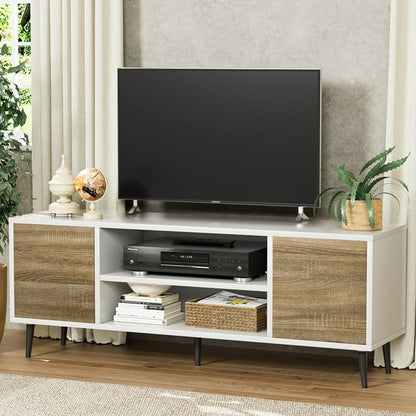 Furmax Mid-Century 2-Door TV Stand for TVs up to 65",