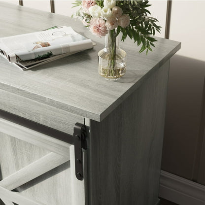 Furmax Modern Farmhouse Barn Door TV Stand for TVs up to 65"