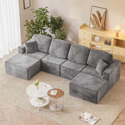Furmax Modular Sectional Sofa – Tool-Free Assembly Multi-Seat Sofa Set for Living Room, Boneless Design Furniture