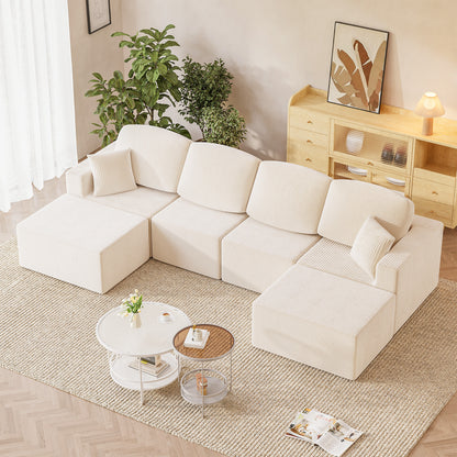 Furmax Modular Sectional Sofa – Tool-Free Assembly Multi-Seat Sofa Set for Living Room, Boneless Design Furniture
