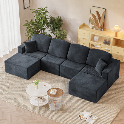 Furmax Modular Sectional Sofa – Tool-Free Assembly Multi-Seat Sofa Set for Living Room, Boneless Design Furniture