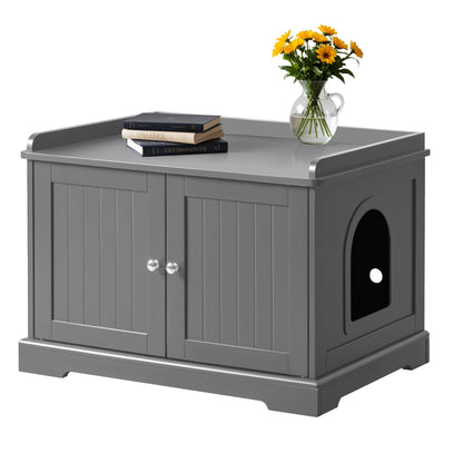 Furmax Hidden Litter Box with Removable Divider Multi-Functional Cat Litter Box Enclosed Cat Washroom Furniture