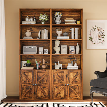 Furmax 4 Shelf Wood Bookcase for Living Room Small Modern Farmhouse