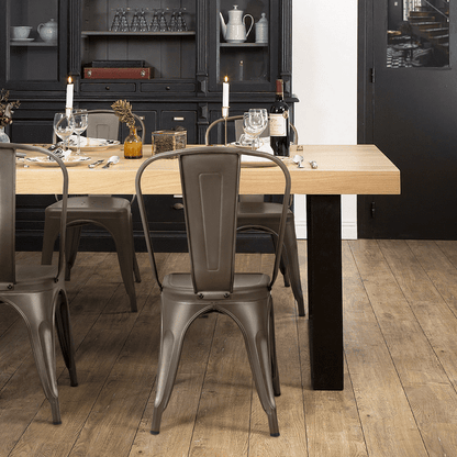 Furmax Set of 4 Metal Dining Chairs