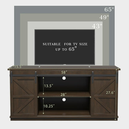 Furmax Modern Farmhouse Barn Door TV Stand for TVs up to 65"