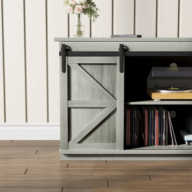 Furmax Modern Farmhouse Barn Door TV Stand for TVs up to 65"