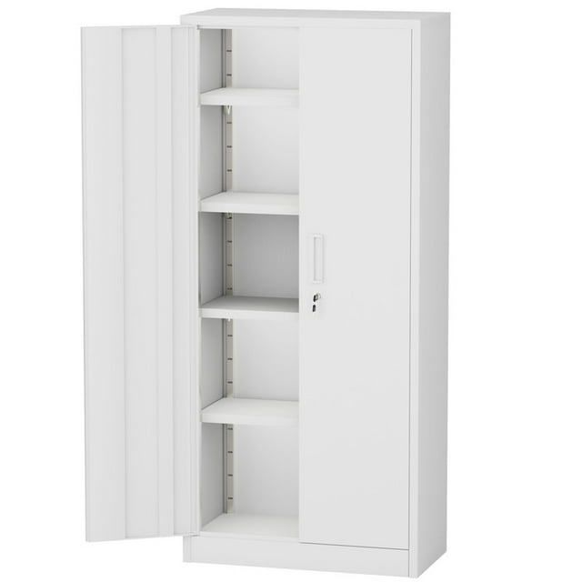 Furmax c Mental Storage Cabinet with Lockable Door, Steel Shelf for Indoor Storage