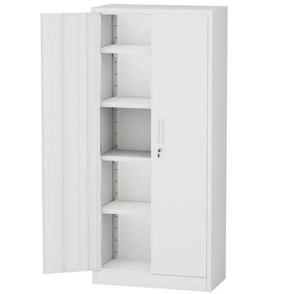 Furmax c Mental Storage Cabinet with Lockable Door, Steel Shelf for Indoor Storage