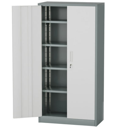 Furmax c Mental Storage Cabinet with Lockable Door, Steel Shelf for Indoor Storage