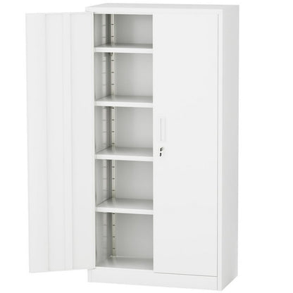 Furmax c Mental Storage Cabinet with Lockable Door, Steel Shelf for Indoor Storage