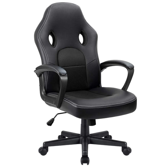 Furmax Faux Leather Gaming Chair Mid-Back Video Game Chair with Lumbar Support