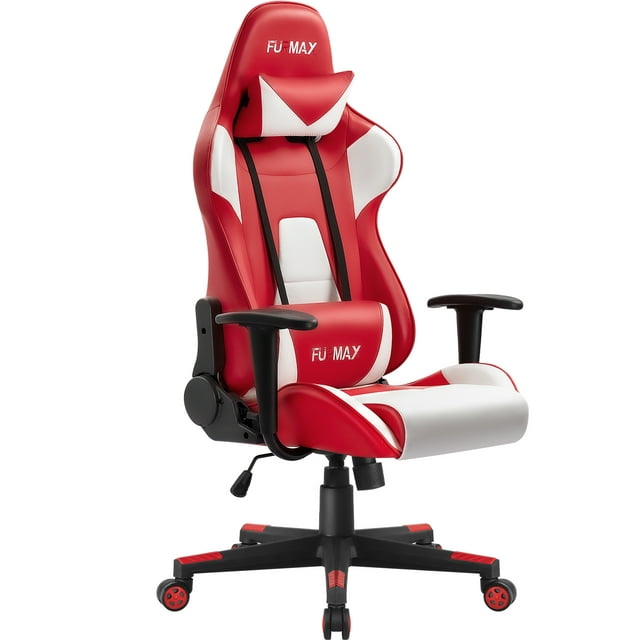 Furmax High-Back Gaming Office Chair Ergonomic Racing Style Adjustable Height Executive Computer Chair with Adjustable Headrest and Lumbar Pillow