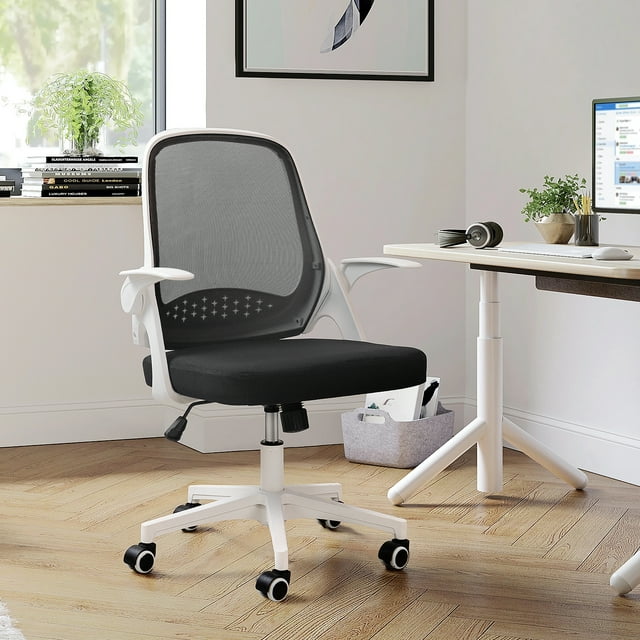 Furmax Home Office Chair Mesh Computer Chair Ergonomic Task Desk Chairs with Flip-up Arms and Adjustable Height