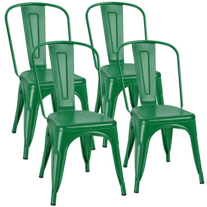 Furmax Set of 4 Metal Dining Chairs