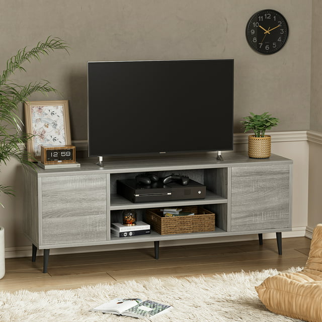 Furmax Mid-Century 2-Door TV Stand for TVs up to 65",