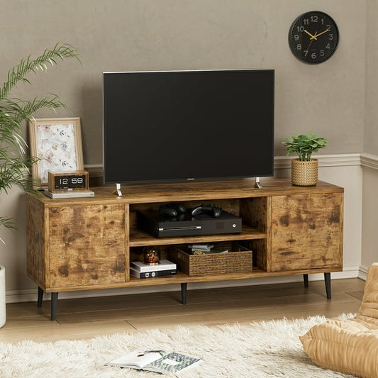 Furmax Mid-Century 2-Door TV Stand for TVs up to 65",