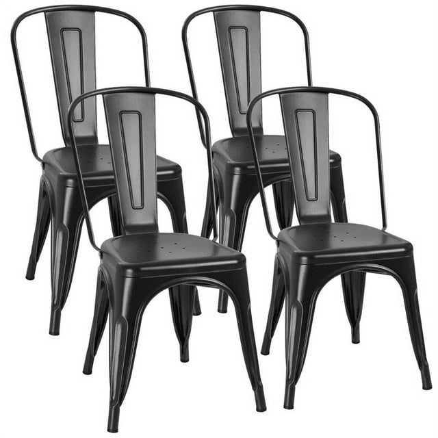 Furmax Set of 4 Metal Dining Chairs