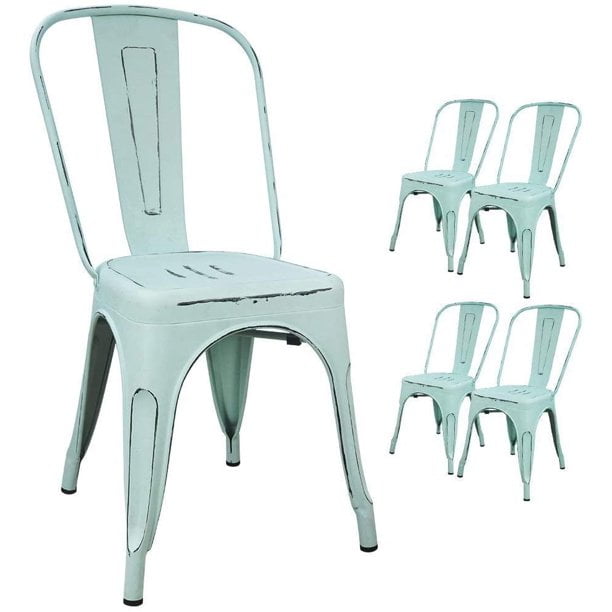 Furmax Set of 4 Metal Dining Chairs